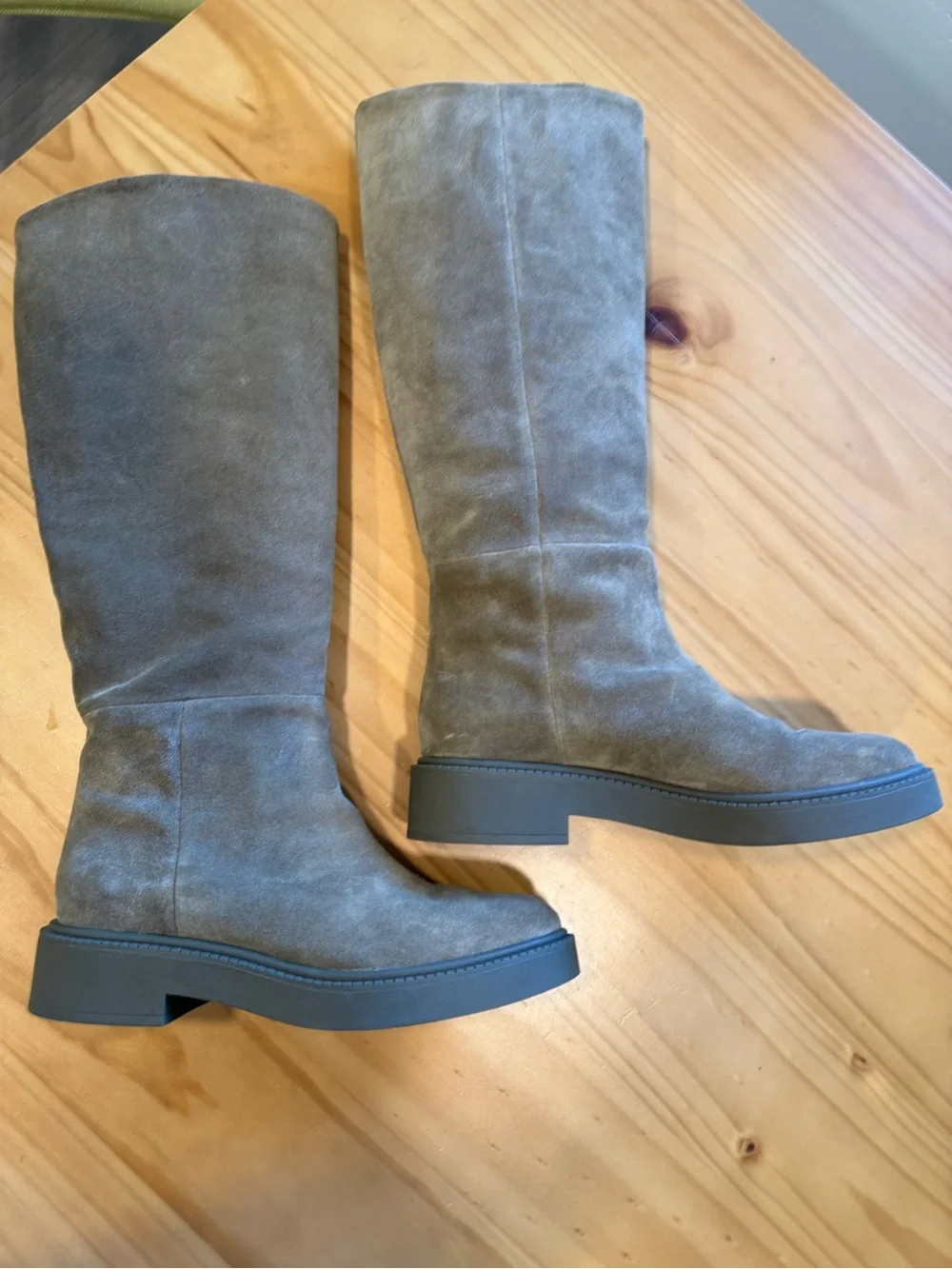 Vince Taupe Suede Over-the-Knee Boots